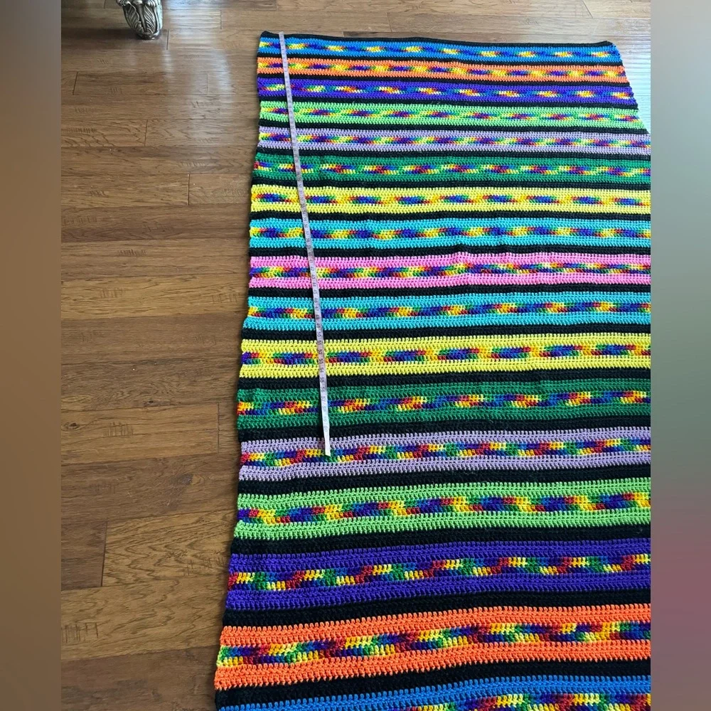 Handmade Rainbow Crochet‎ Throw